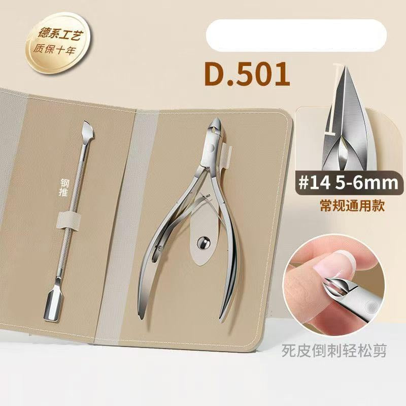 Cuticle nipper set - includes cuticle nippers, cuticle pusher, and nail clippers - portable home manicure & pedicure tool kit - stainless steel cuticle nippers