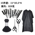 Comb, brush, scissors, cloth
