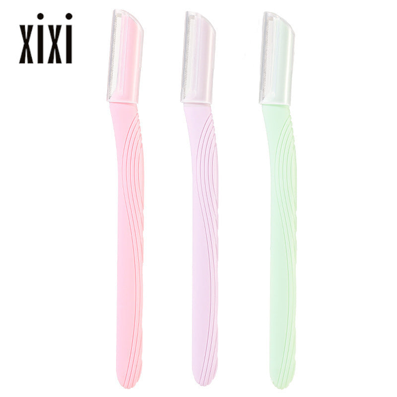 Xixi straight handle micro eyebrow razor - 3-piece set - beginner-friendly, safe, anti-scratch stainless steel eyebrow shaper