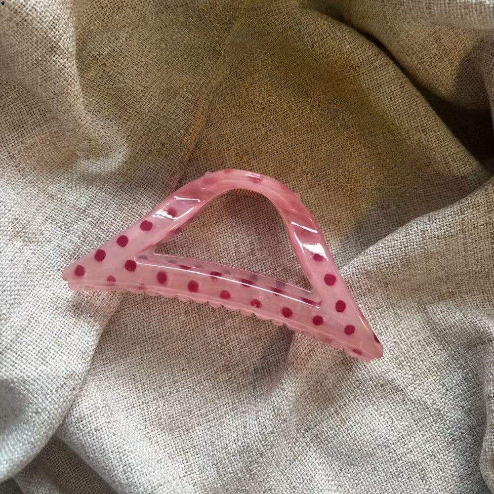 Korean style sweet & cool polka dot hair claw clip - large size, high-end, for thick hair - shark clip for the back of the head - hair accessories for women