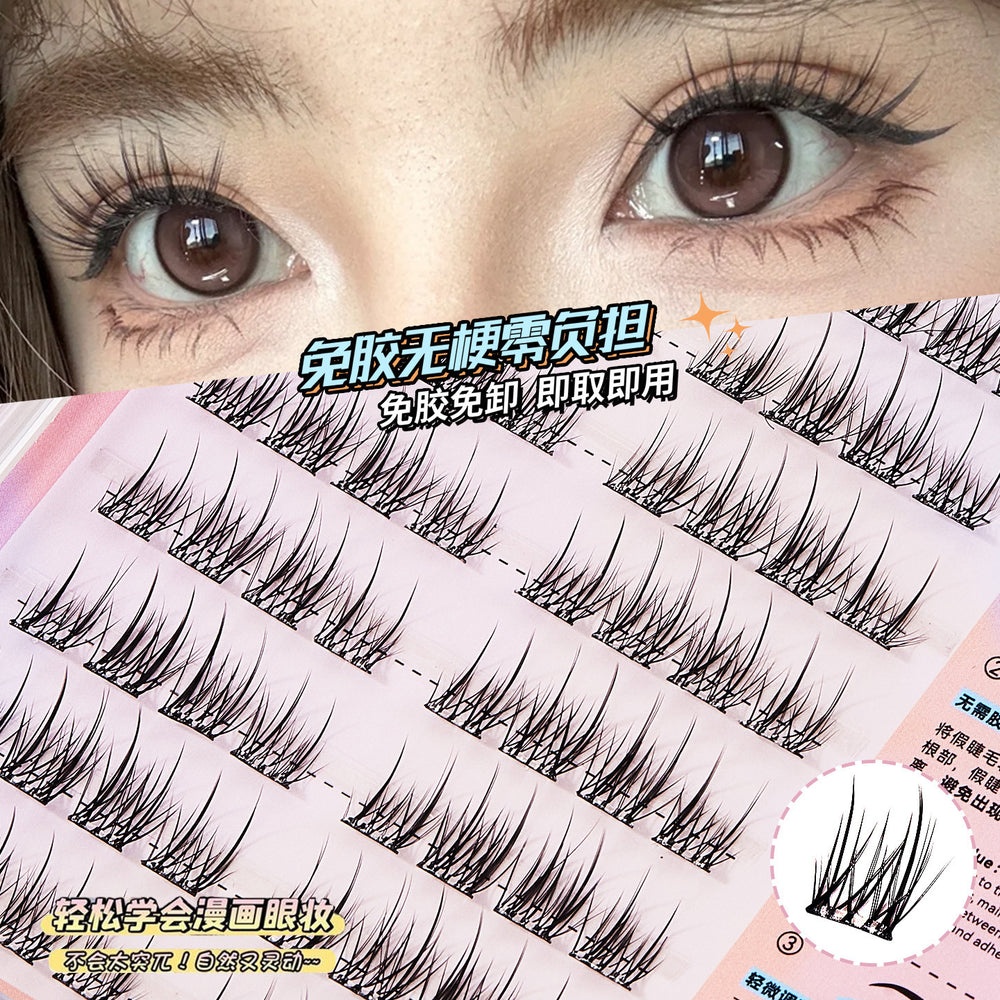 Jonbos self-adhesive glue-free false eyelashes - natural, realistic, and effortless beauty: mermaid snowflower single cluster lashes