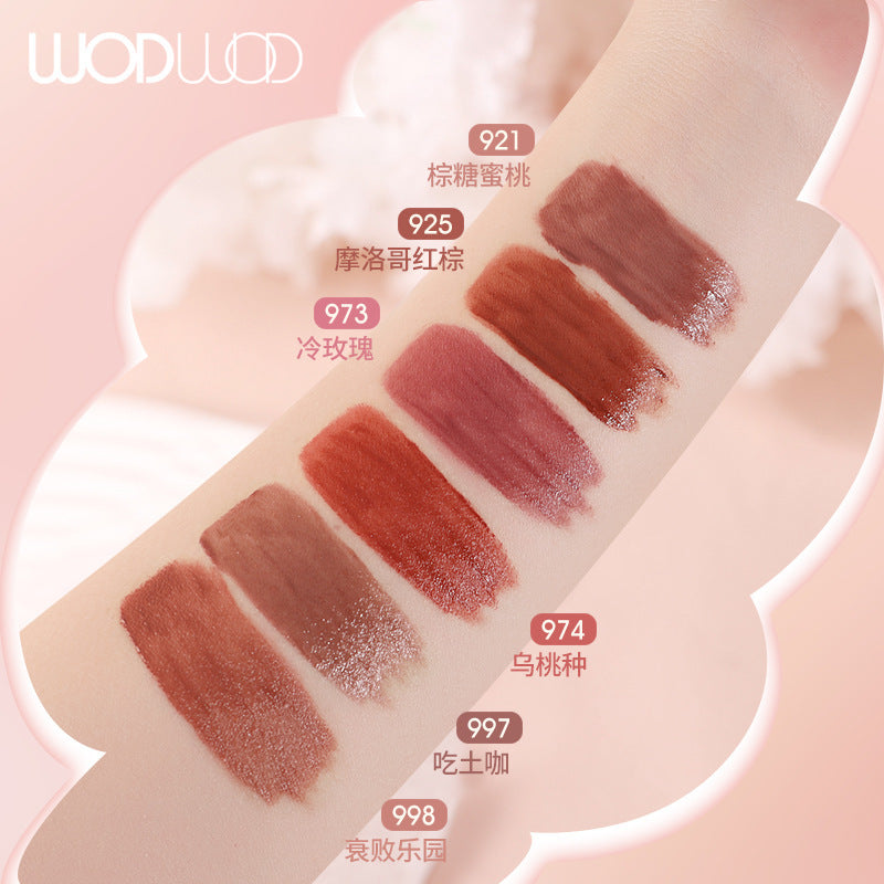 Wodwod velvet mist impression long-lasting color lip glaze velvet matte matte low saturation waterproof not easy to stick cup nude lipstick
