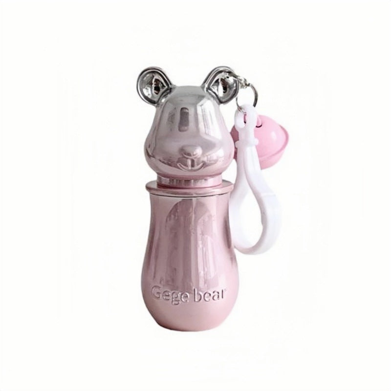 Gege bear cute moisturizing water-gloss lipstick student party pseudo-no makeup waterproof non-stick cup keychain lipstick