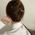 Retro leopard print hair clip for women 2025 new arrival duckbill clip large oval multi-tooth horizontal clip half-tied hair ponytail clip headwear