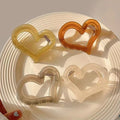 Classy acrylic heart gripper female elegant hairpin back of head hair clip small shark clip headwear
