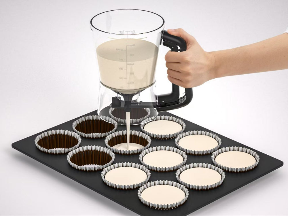 Temu new batter dispenser batter funnel cup cake handheld dispenser measuring cup baking tool