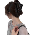 Large pumpkin claw clip for thick hair - creamy texture hair clip for women - elegant back of head hair claw - shark clip with letter detail