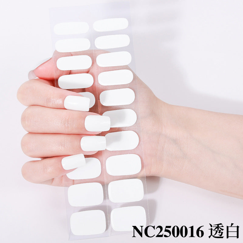 Zhengxiang custom gel nail stickers - waterproof, cross-border, european & american style, solid color nail art stickers, uv light curing, semi-cured nail stickers