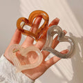 Classy acrylic heart gripper female elegant hairpin back of head hair clip small shark clip headwear
