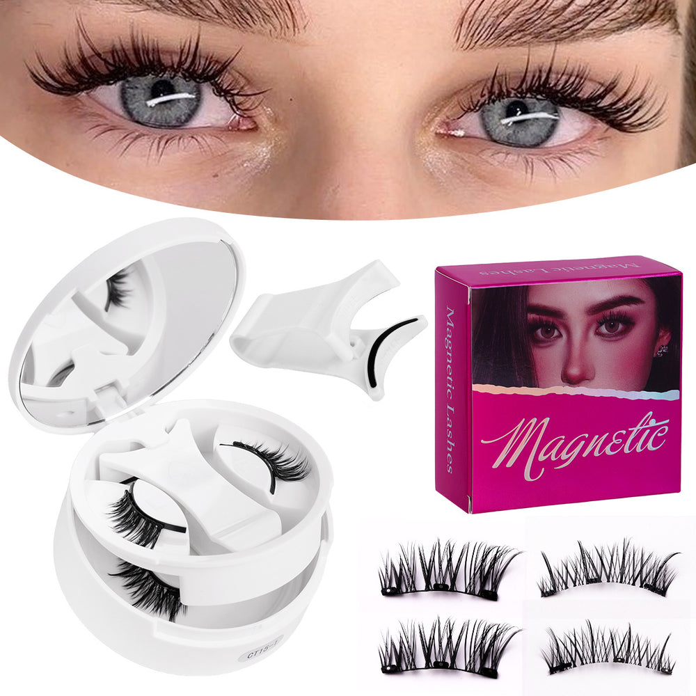Pingdu 2 pairs of magnetic eyelashes in one box amazon fashion thick hard stem false eyelashes set magnetic wholesale