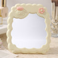 Cosmetic mirror plastic folding hd student dormitory storage glass for home home cute flower casual mirror
