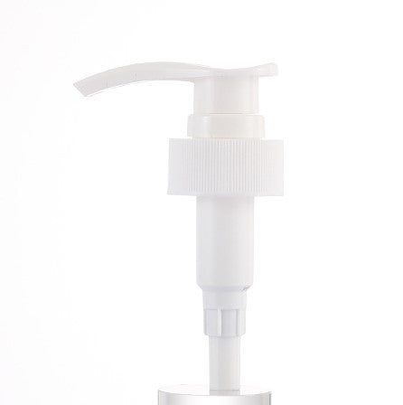 Ready-to-ship 32mm white lotion pump with press-down nozzle. threaded shampoo, body wash, conditioner dispenser - plastic pump