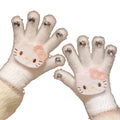 New cartoon cat diamond yarn gloves - windproof, cold-proof, warm kids' gloves - matching family plush knit finger gloves