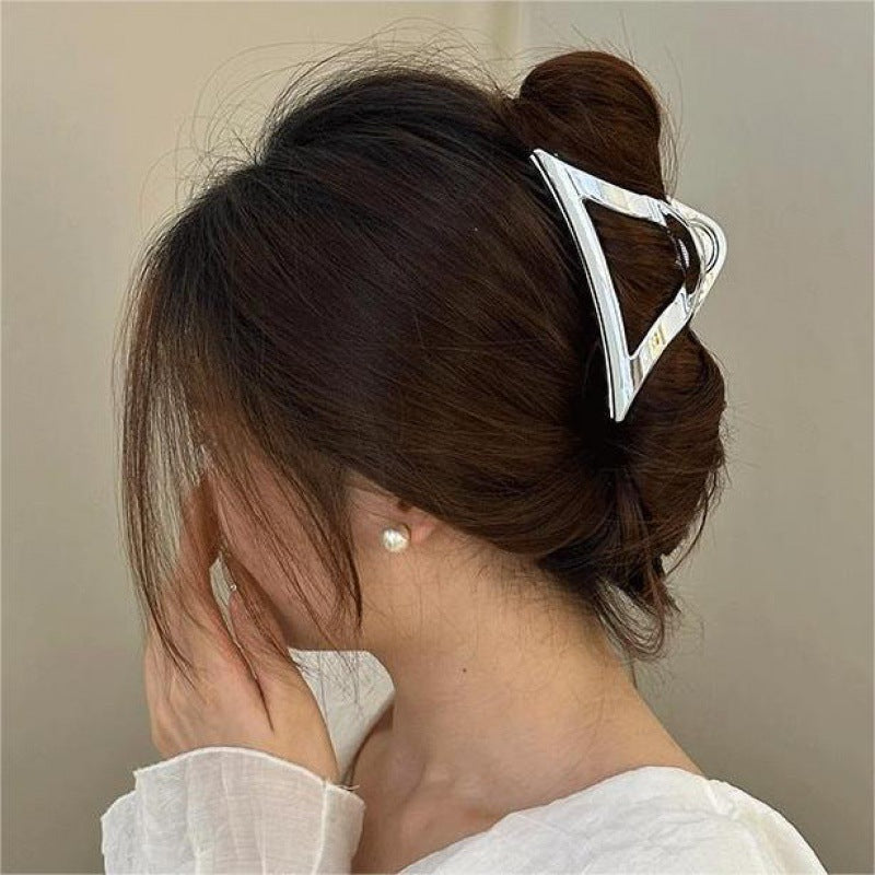 Korean dongdaemun silver acrylic shark clip hairpin women's back of head hairpin large clip headgear clip