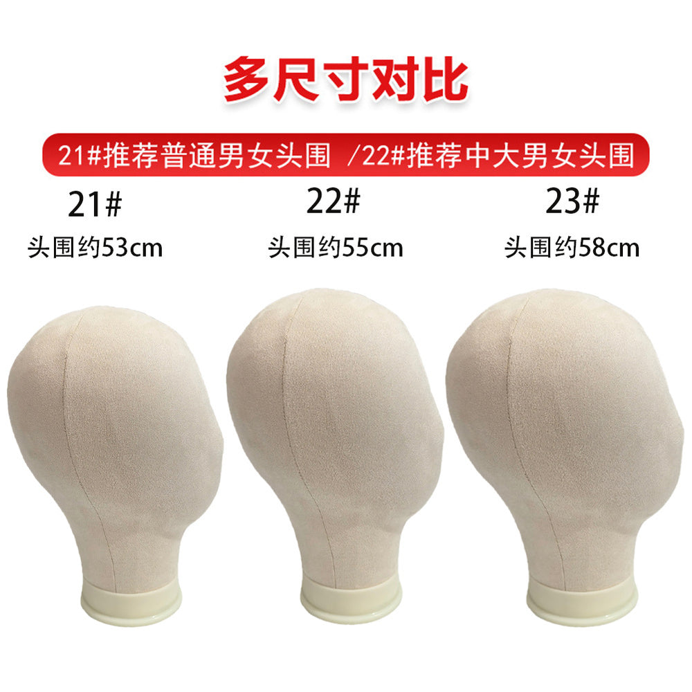 Wholesale wig suede head mannequin - wig display styling model head with pin placement - canvas head mannequin