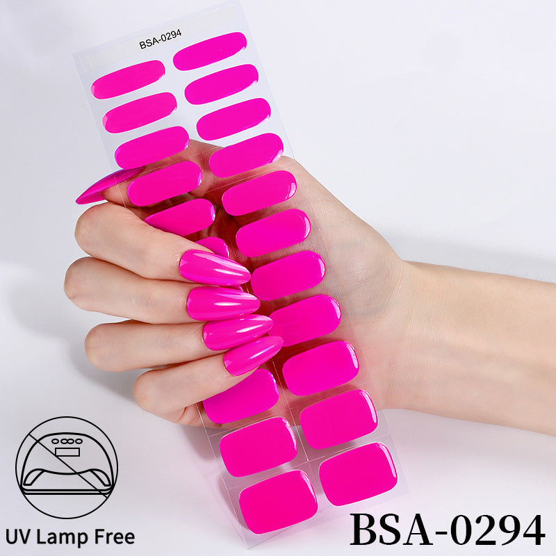 no-bake gel manicure stickers waterprooffashionpure color nail stickers no cure gel nail wraps