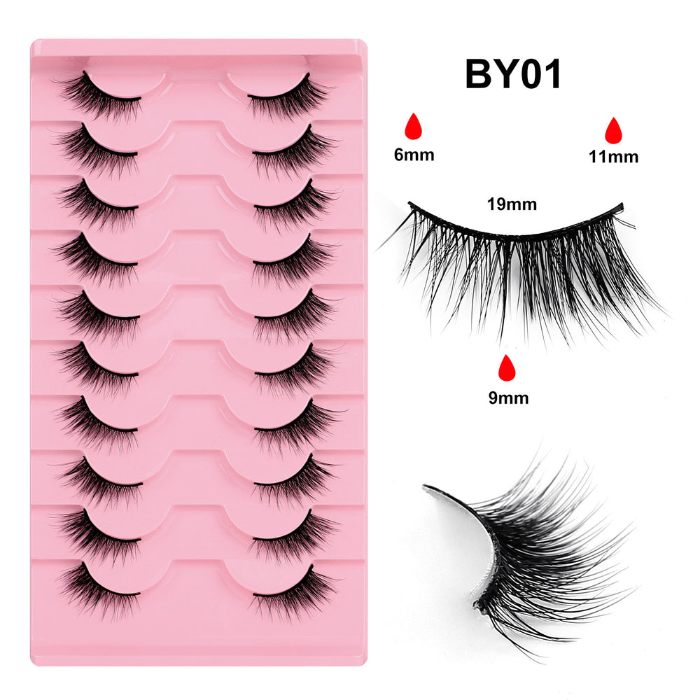 fox style false eyelashes glue style qingdao european and american curling stereo cat eye style hard stem false eyelashes factory