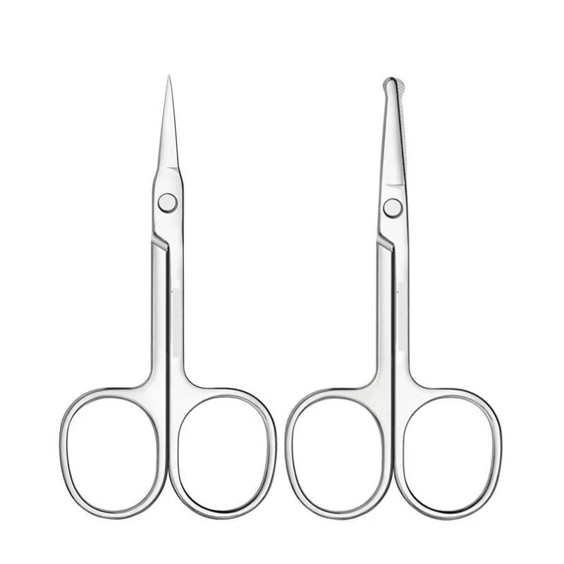 Stainless steel eyebrow scissors - small scissors, a-scissors, nose hair scissors, curved tip, pointed tip, safety round tip, eyebrow shaping scissors, makeup & beauty scissors