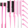 Hairdressing comb, three rows of pointed tail comb, fluffy hair, hair comb, hair cleaning tool, various combs, cleaning brush