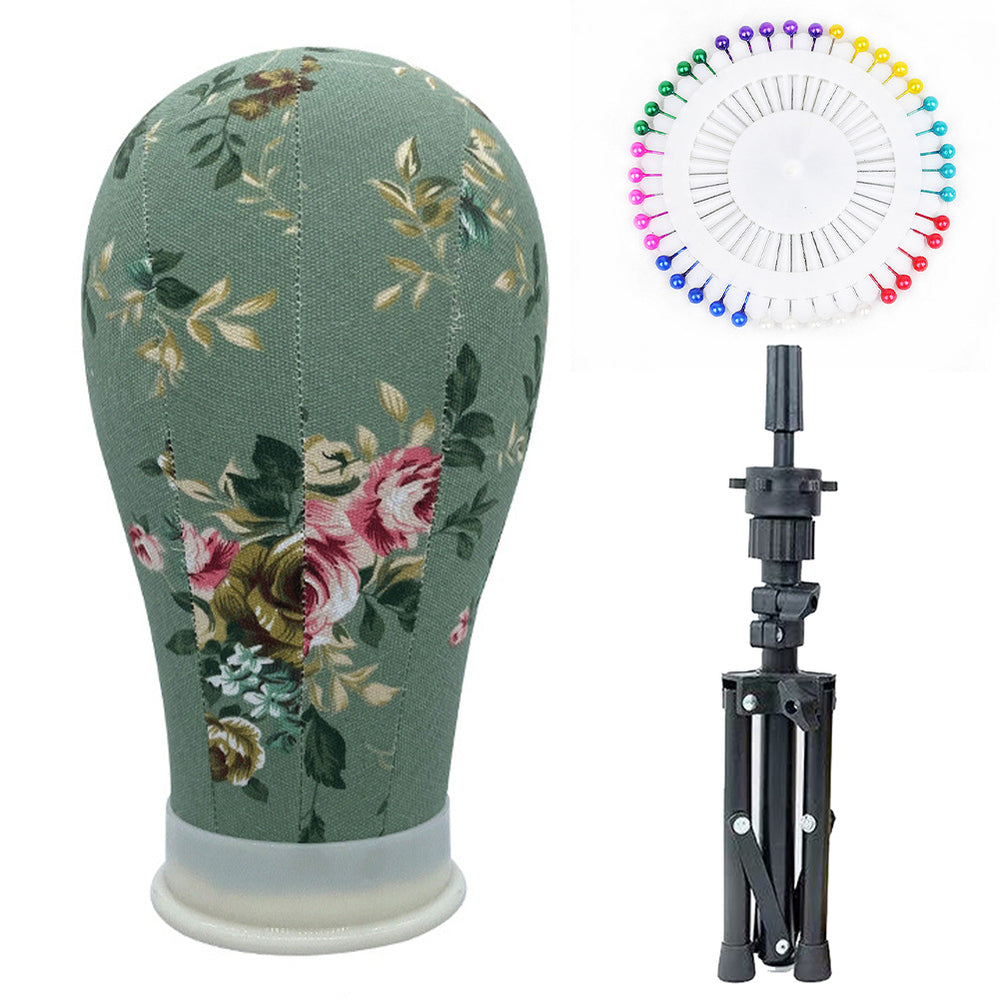 Canvas head mold can be inserted with pins to place wig stand dummy head model styling model head cloth display tripod