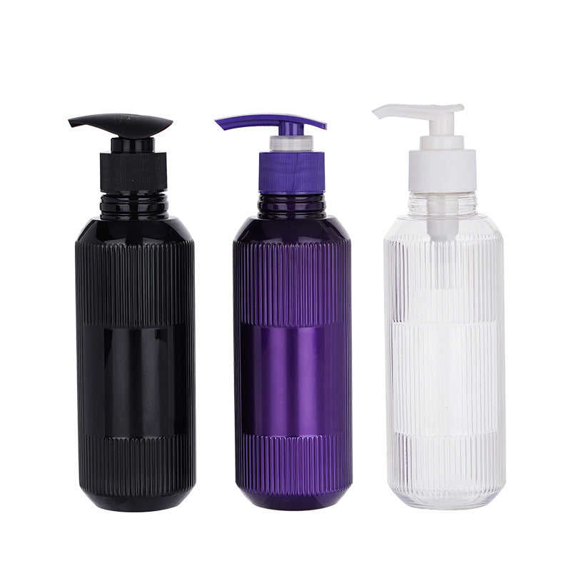 Customizable empty plastic bottles: press-top pet plastic bottles for shampoo, body wash, and hand soap dispensing