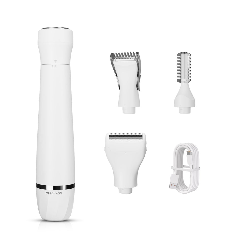 4-in-1 women's electric shaver, washable body hair remover, intimate area hair removal device, multifunctional underarm and lip hair trimmer