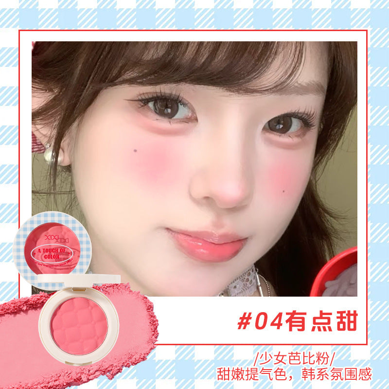 Makeup xixi plaid cloud atmosphere blush shrink and expand color vitality girl pure desire nude pink rouge