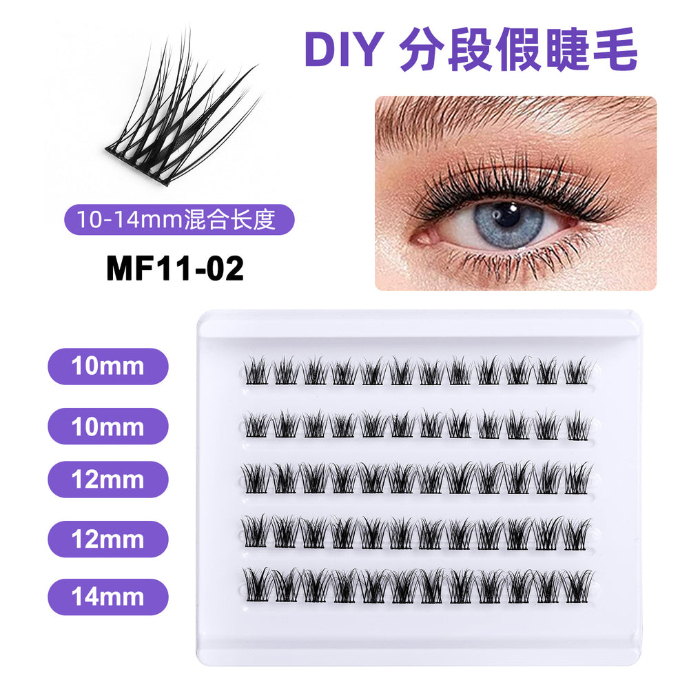 Amazon's hottest fake eyelashes, lightweight segmented 6d baby curved fluffy plush natural thin stem eyelashes