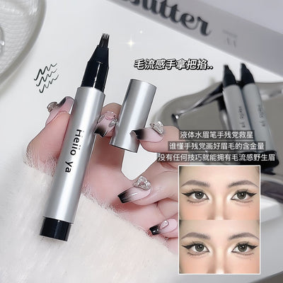 Hello ya multi-pronged stuffed eyebrow pencil for women nature root clear wild eyebrow waterproof anti-sweat long-lasting non-smudge