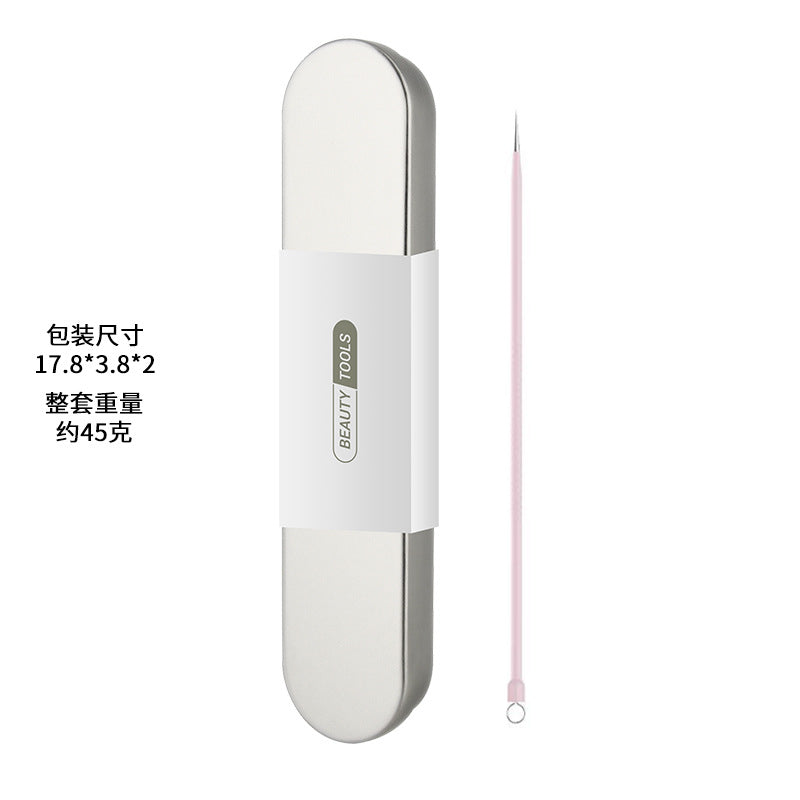 Manufacturer's ready-made pink stainless steel acne needle acne needle cell clip to remove acne blackhead suit acne acne needle