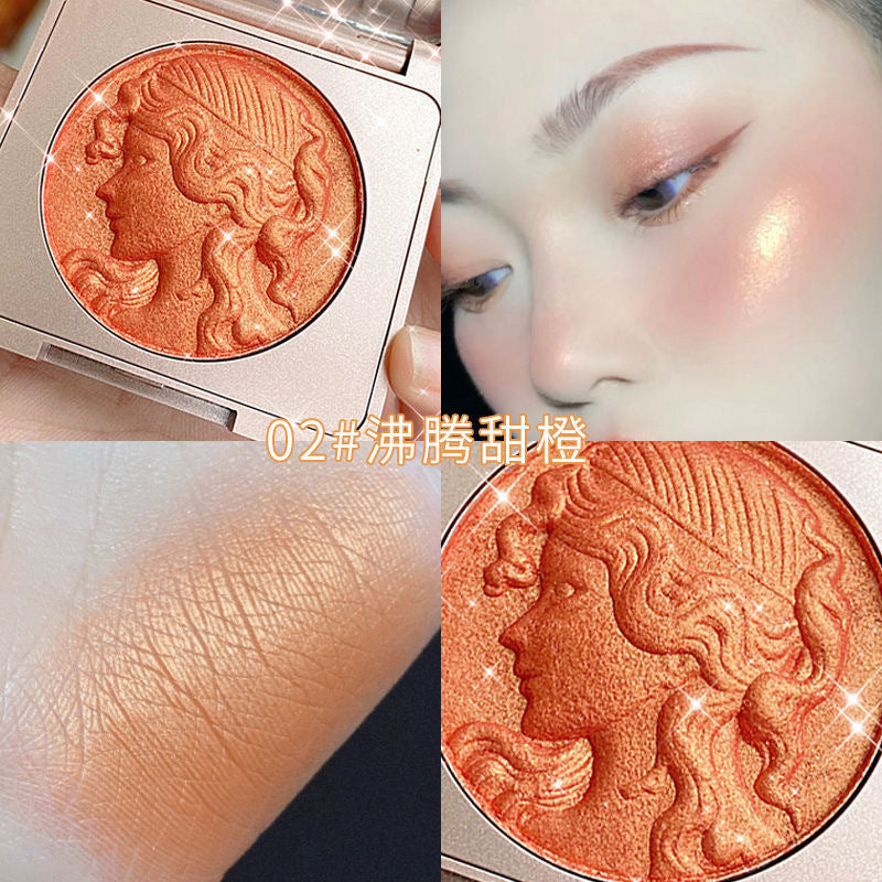 Cde smart girl reading monochrome blush nature nude makeup pearlescent fine shimmer whitening contouring brightening rouge palette