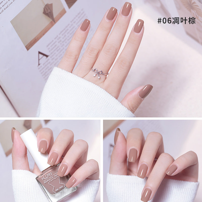 Ice-through nail polish, no-bake cool dan, new arrival, long-lasting, quick-drying jelly, transparent nude, oily, non-tearable nail polish