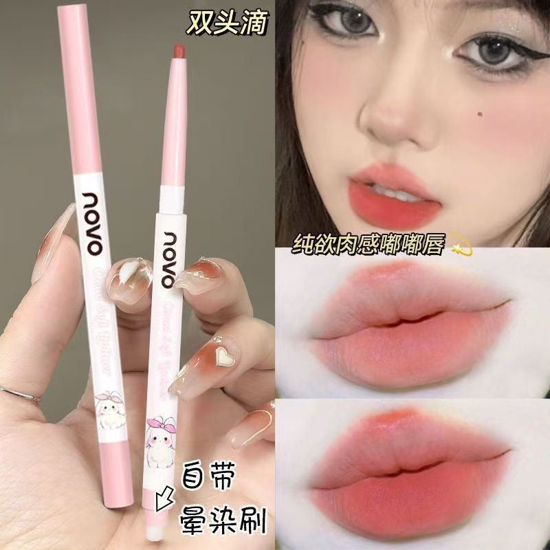 Novo cloud soft sculpting double-ended lip liner - women's lip contouring, matte, waterproof, long-lasting, lip primer & lipstick base