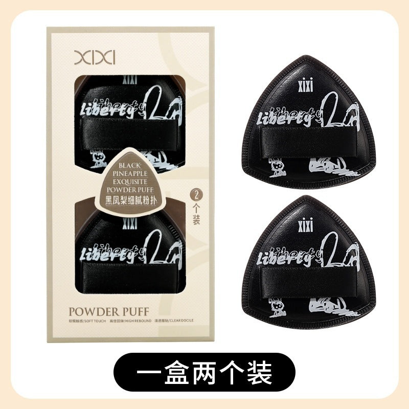 Xixi black pineapple marshmallow cushion puff - ultra soft, low absorption, dual-use foundation makeup puff