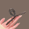 Classy black rhinestone gripper, golden pearl hairpin, back of head hairpin, large shark clip hair accessories for women