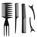 Men's retro oil head comb big back head airplane head for home wide tooth comb clip hairdressing tool five-piece set suit