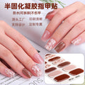 Zhengxiang custom gel nail stickers - european & american style glitter, cat eye, uv light curing, semi-cured nail stickers - waterproof, cross-border wholesale