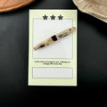 Three-dimensional gold label acetic acid hairpin side clip female side one-word clip 2025 new clip back of head bangs broken hair clip