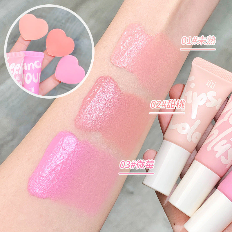 Xixi slightly tipsy xili water mist blush liquid low saturation film-forming air-like blush purple expansion color brightening and contouring