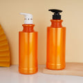 Cylindrical flat shoulder shampoo and shower gel pet plastic empty bottle push-type high-end personalized bottle