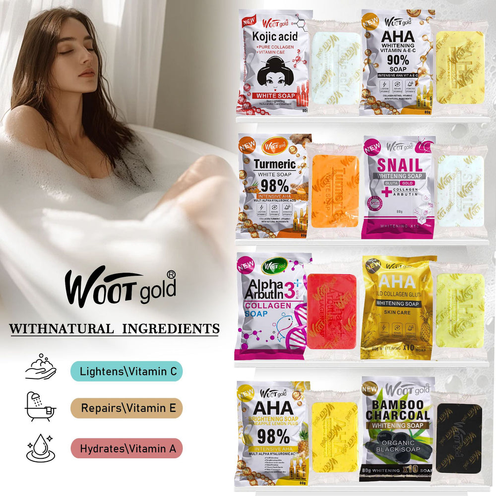 soap bagged soap turmeric aha fruit soap arbutin brightening moisturizing cleansing scrub 80g