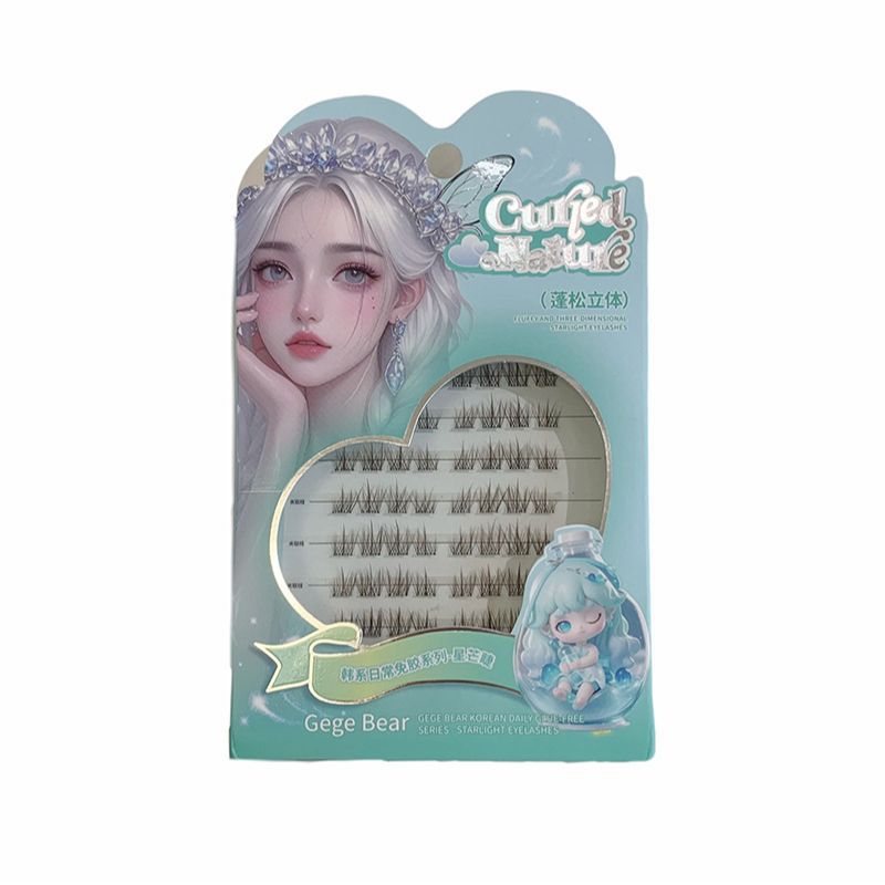 Gege bear korean style daily glue-free false eyelashes - lazy girl's segmented self-adhesive natural simulation eyelashes