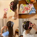 Gradient color love gripper female plastic large cute sweet 2024 new style shark clip for the back of the head summer hair clip