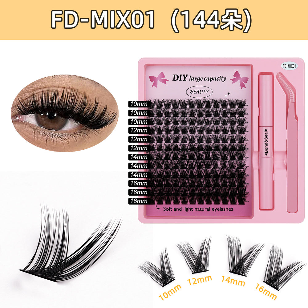 Premium segmented lash kit - 280 clusters, diy self-application, 30d/40d european & american style, voluminous fan lashes with adhesive