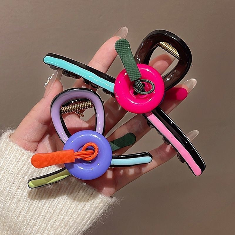 2025 new arrivalcasualclassy button clip headwear gripper female elegant back of head hairpin plate hair shark clip