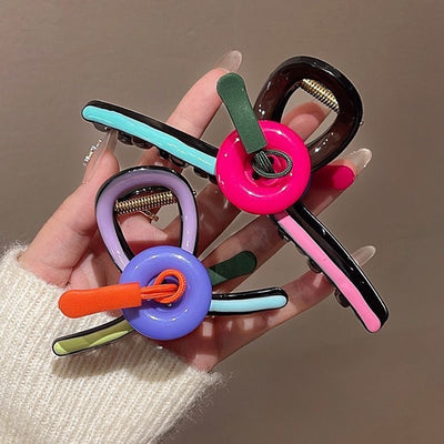 2025 new arrivalcasualclassy button clip headwear gripper female elegant back of head hairpin plate hair shark clip