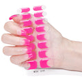 Zhengxiang customized french gel nail art stickers ice transparent solid color ins cross-border uv phototherapy semi-cured nail stickers wholesale