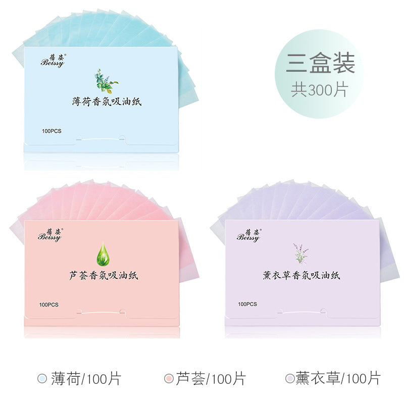 Oil-absorbing paper facial women's portable extraction refreshing makeup oil control men's and women's facial oil removal paper linen glossy in stock