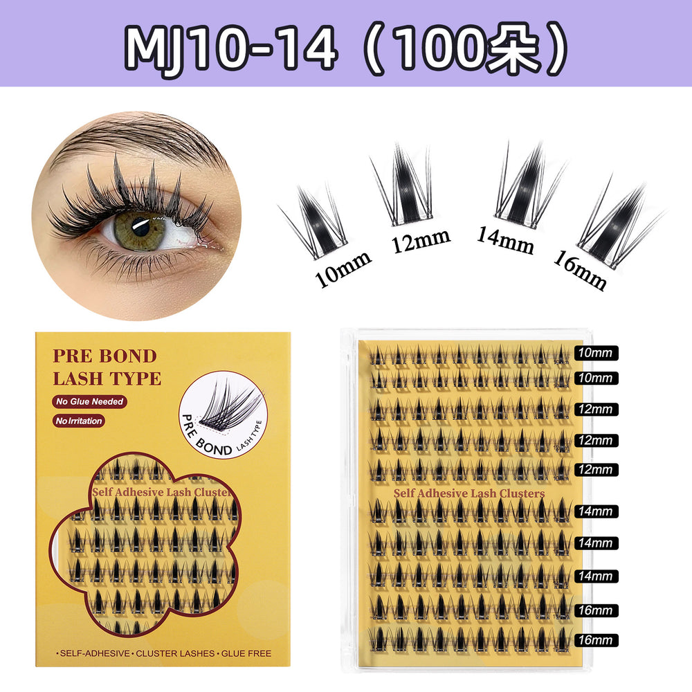 Premium european & american segmented glue-free false eyelashes - 10 rows of dense, self-adhesive, hard band lash extensions set - ready stock wholesale