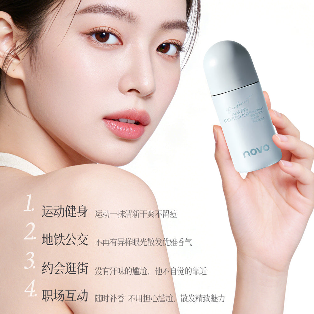 Novo odor control roll-on deodorant - fresh, odor-free, long-lasting, natural fragrance for students
